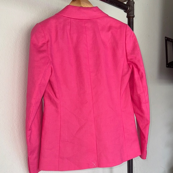 J. Crew : Parke Blazer in Bright Pink Stretch Linen Blend - Size 0 - Picture 8 of 15